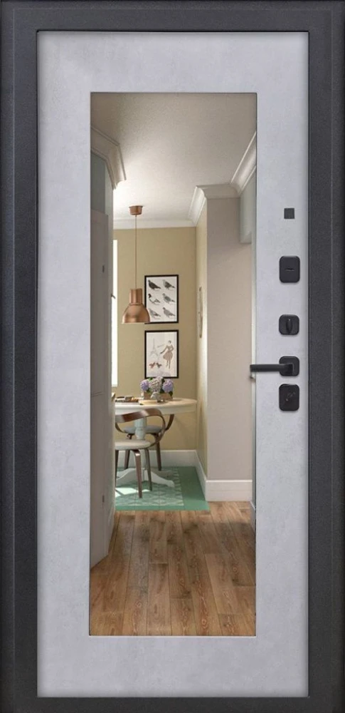 Входная дверь ДвериПРО L-Термо серебро ФЛЗ-603 Бетон снежный DPRO200500 внутренняя сторона